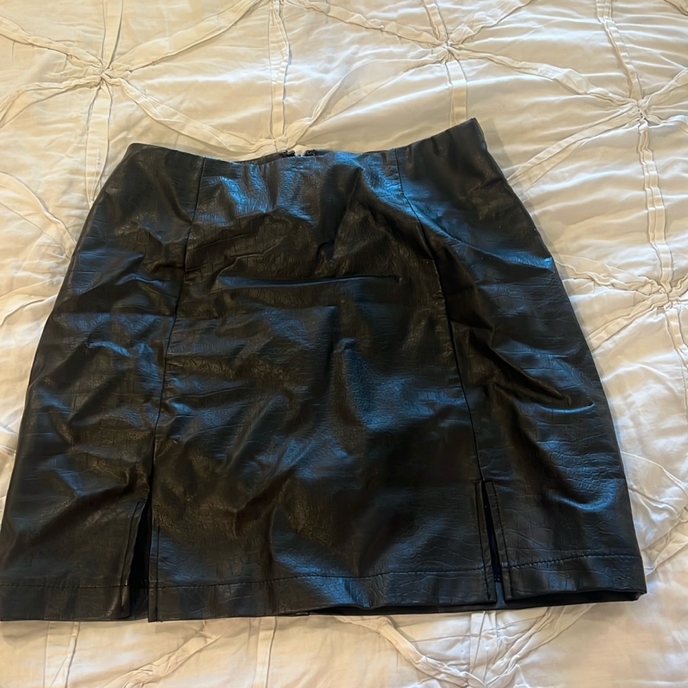 Black leather skirt